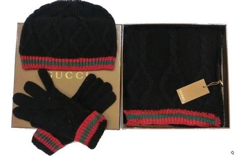 gucci hat scarf glove set|Gucci scarf unisex.